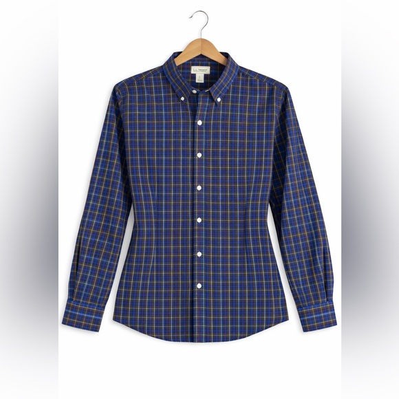 L.L. Bean Tops - Plaid L.L. Bean Holiday Plaid Button Down Shirt Large Wrinkle Free